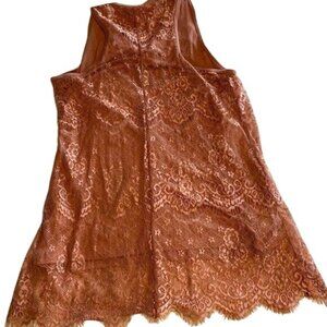 Maurices XS Dusty Rose Lace Sleeveless Top 95% Rayon 5% Spandex Womens Tank Blou